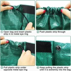 Sacs à Feuilles De Pelouse De Jardin, Sac De Déchets De Jardin, Sac De Nettoyage De Jardin, Sac De Nettoyage Robuste, Conteneur De Bache, Fourre-tout De Jardinage Réutilisable,7552CM，Avec Poignée Noir -Flore Riche Soldes Magasin 100266541 4