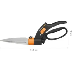 Fiskars Cisaille à Gazon, Lames Rotatives, Mécanisme Anti-bourrage Servo-System, Longueur: 34,4 Cm, Lames En Acier/Poignées En Plastique, Noir/Orange, GS42, 1000589 -Flore Riche Soldes Magasin 10641591 3