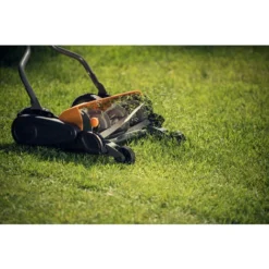 Fiskars Tondeuse à Gazon Manuelle, Tondeuse à Cylindre Avec Système De Coupe Sans Frottement Des Lames, Largeur De Coupe: 46 Cm, Noir/Orange/Argenté, StaySharp Max, 1000591 -Flore Riche Soldes Magasin 10641592 3