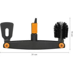 Fiskars Nettoyeur De Gouttière, Avec Grattoir Et Brosse Ajustables, Tête D'outil QuikFit, Largeur: 4,5 Cm, Noir/Orange, QuikFit, 1001414 -Flore Riche Soldes Magasin 10641628 2