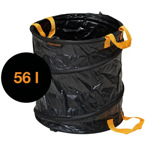 Fiskars Sac à Végétaux Pliable Avec Poignées, Capacité: 56 Litres, Noir/Orange, Solid, 1015646 4 Fiskars Sac à Végétaux Pliable Avec Poignées, Capacité: 56 Litres, Noir/Orange, Solid, 1015646 – Image 2