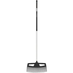 Fiskars Balai à Feuilles L, Largeur 54 Cm, Manche En Aluminium Renforcé, Poignée SoftGrip™, Xact™, 1027037