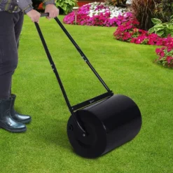 OUTSUNNY Rouleau à Gazon Jardin En Acier Avec Poignée Dim. 50L X 32l X 108H Cm Lestage Max. 30 L Noir 8 OUTSUNNY Rouleau à Gazon Jardin En Acier Avec Poignée Dim. 50L X 32l X 108H Cm Lestage Max. 30 L Noir -Flore Riche Soldes Magasin 11741061 2
