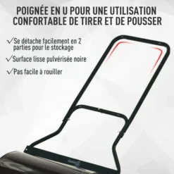 OUTSUNNY Rouleau à Gazon Jardin En Acier Avec Poignée Dim. 50L X 32l X 108H Cm Lestage Max. 30 L Noir 10 OUTSUNNY Rouleau à Gazon Jardin En Acier Avec Poignée Dim. 50L X 32l X 108H Cm Lestage Max. 30 L Noir -Flore Riche Soldes Magasin 11741061 4