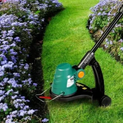 Débroussailleuse Sans Fil à Batterie 18V/chargeur Roues 24cm Lames 180° Tournable - 1,3Ah - Vitesse 8.000trs/min - Tête Moteur Tournable - Débroussailleuse électrique, Coupe Bordure, Herse Rotative De -Flore Riche Soldes Magasin 14074561 5