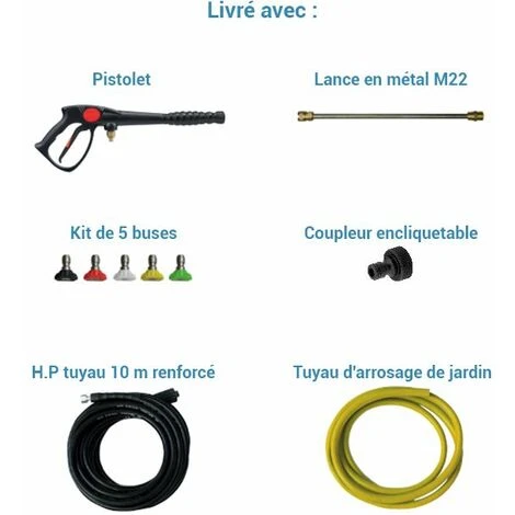 Nettoyeur Haute Pression Lavor Independent 2800 200bar 690L/h, Eau Froide, Moteur 4 Temps, Utilisation Intensive, Grandes Surfaces, Kit Accessoires 6 Nettoyeur Haute Pression Lavor Independent 2800 200bar 690L/h, Eau Froide, Moteur 4 Temps, Utilisation Intensive, Grandes Surfaces, Kit Accessoires – Image 4