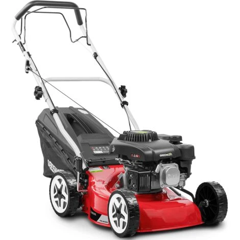 Tondeuse à Gazon à Essence 132cc 4.5cv, Moteur 4 Temps, Largeur De Coupe 41 Cm, Hauteur De Coupe 25-75mm Réglable 7 Positions, Panier 45L, Collecte 2 En 1 - Greencut GLM590X 3 Tondeuse à Gazon à Essence 132cc 4.5cv, Moteur 4 Temps, Largeur De Coupe 41 Cm, Hauteur De Coupe 25-75mm Réglable 7 Positions, Panier 45L, Collecte 2 En 1 - Greencut GLM590X