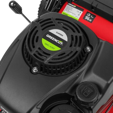 Tondeuse à Gazon à Essence 132cc 4.5cv, Moteur 4 Temps, Largeur De Coupe 41 Cm, Hauteur De Coupe 25-75mm Réglable 7 Positions, Panier 45L, Collecte 2 En 1 - Greencut GLM590X 6 Tondeuse à Gazon à Essence 132cc 4.5cv, Moteur 4 Temps, Largeur De Coupe 41 Cm, Hauteur De Coupe 25-75mm Réglable 7 Positions, Panier 45L, Collecte 2 En 1 - Greencut GLM590X – Image 4
