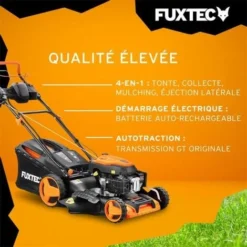Tondeuse Thermique Autotractée Démarrage électrique 196cm3 51cm - FUXTEC FX-RM5196eS - 6CV 60L -Flore Riche Soldes Magasin 18131915 3