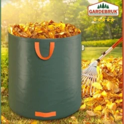 GARDEBRUK - 2x Sacs De Jardin 500L 50 Kg Sac De Déchets Ordures Végétaux Tissu Renforcé Pliable Hydrofuges Sac -Flore Riche Soldes Magasin 18477179 2