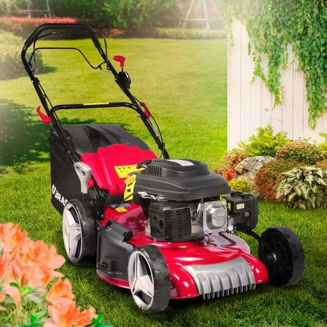 Tondeuse Thermique Autotractée 51cm 224cc 7cv Moteur De Marque 4 Temps 60l Réglage Central 30-80mm, Capot En Tôle En Acier, 4 En 1, édition Rouge De BRAST 3 Tondeuse Thermique Autotractée 51cm 224cc 7cv Moteur De Marque 4 Temps 60l Réglage Central 30-80mm, Capot En Tôle En Acier, 4 En 1, édition Rouge De BRAST