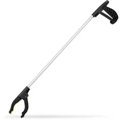 Relaxdays Pince De Préhension, Outil De Ramassage, Pour Personnes âgées, Aluminium, Attrape-tout, 76 Cm, Argenté/noir