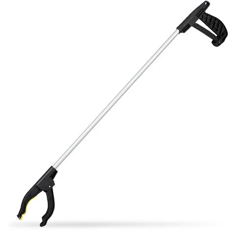 Relaxdays Pince De Préhension, Outil De Ramassage, Pour Personnes âgées, Aluminium, Attrape-tout, 76 Cm, Argenté/noir 3 Relaxdays Pince De Préhension, Outil De Ramassage, Pour Personnes âgées, Aluminium, Attrape-tout, 76 Cm, Argenté/noir