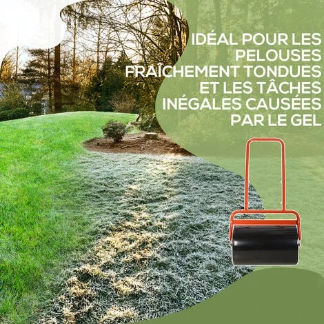 OUTSUNNY Rouleau à Gazon Jardin En Acier Avec Poignée Dim. 59L X 32l X 107H Cm Lestage Max. 38 L Rouge Noir 7 OUTSUNNY Rouleau à Gazon Jardin En Acier Avec Poignée Dim. 59L X 32l X 107H Cm Lestage Max. 38 L Rouge Noir – Image 5