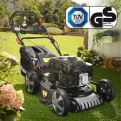 Tondeuse Thermique Tractée, 46cm, 7cv 224cc, 60l, 4en1 Multifonction Mulching - Autotracée De BRAST