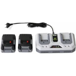 VOLTR 40V – Tondeuse à Gazon Sans Fil 33cm – 2x Batteries 18V Lithium 2.0Ah + Double Chargeur Rapide. Récupérateur D’herbe 35L -Flore Riche Soldes Magasin 33593777 5