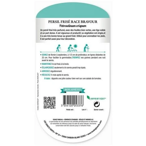Graines- Persil Frisé Race Bravour 3 Graines- Persil Frisé Race Bravour