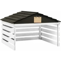 Garage De Tondeuse Ă Gazon Noir Et Blanc 78x74x54 Cm Sapin VidaXL
