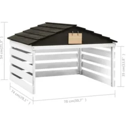 Garage De Tondeuse à Gazon Noir Et Blanc 78x74x54 Cm Sapin VidaXL -Flore Riche Soldes Magasin 37549957 3