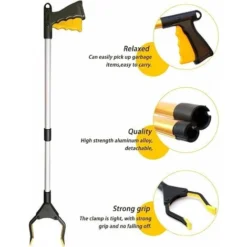 Outils De Ramassage, Pince De Préhension Pliable, Extension Pliable, Outil D'aide Handicapé En Aluminium Avec Pince Rotative En Caoutchouc, Extension à Bras Long Pour Ramasse-Déchets -Flore Riche Soldes Magasin 37994709 3