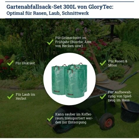 3 Sacs De Jardin Premium XXL - Sacs De Déchets De Jardin Stables En Polypropylène Extrêmement Robuste (PP) 150gsm - Sacs à Feuilles Autoportants Et Pliants 4 3 Sacs De Jardin Premium XXL - Sacs De Déchets De Jardin Stables En Polypropylène Extrêmement Robuste (PP) 150gsm - Sacs à Feuilles Autoportants Et Pliants – Image 2