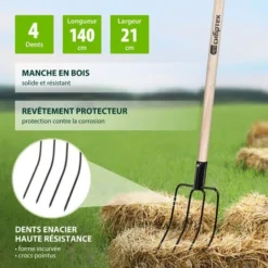 SIBRTECH - Fourche 4 Dents - 185 X 270 Mm - Manche En Bois 7 SIBRTECH - Fourche 4 Dents - 185 X 270 Mm - Manche En Bois -Flore Riche Soldes Magasin 41686256 2
