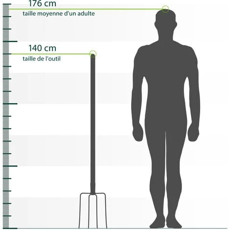 SIBRTECH - Fourche 4 Dents - 185 X 270 Mm - Manche En Bois 6 SIBRTECH - Fourche 4 Dents - 185 X 270 Mm - Manche En Bois – Image 4