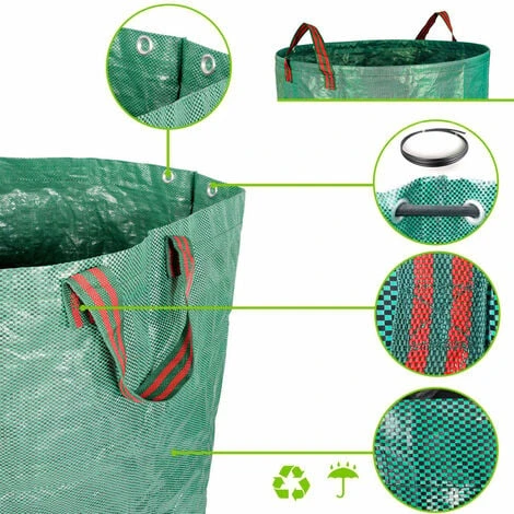 Sacs à Déchets Verts Pour Jardin. 3 Tailles, Résistants Avec Poignées - XXL-500 Litres - L-300 Litres - M-120 Litres 5 Sacs à Déchets Verts Pour Jardin. 3 Tailles, Résistants Avec Poignées - XXL-500 Litres - L-300 Litres - M-120 Litres – Image 3