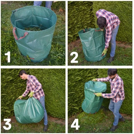 Sacs à Déchets Verts Pour Jardin. 3 Tailles, Résistants Avec Poignées - XXL-500 Litres - L-300 Litres - M-120 Litres 6 Sacs à Déchets Verts Pour Jardin. 3 Tailles, Résistants Avec Poignées - XXL-500 Litres - L-300 Litres - M-120 Litres – Image 4