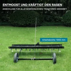 Scarificateur Trainé Pour Tracteur Tondeuse Largeur De Travail 100cm Roues En Caoutchouc 7 -Flore Riche Soldes Magasin 4250536 5