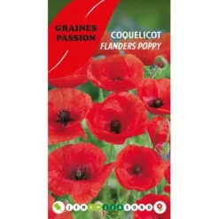 Graines Passion , Sachet De Graines Coquelicot Flanders Poppy