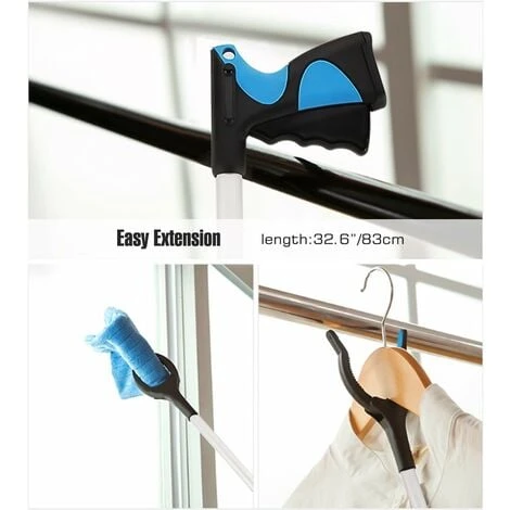 Kueatily Outils De Ramassage, 32" Pince Extension Pliable, Outil D'aide Handicapé En Aluminium Avec Pince Rotative En Caoutchouc, Extension à Bras Long Pour Ramasse-Déchets- Bleu 5 Kueatily Outils De Ramassage, 32" Pince Extension Pliable, Outil D'aide Handicapé En Aluminium Avec Pince Rotative En Caoutchouc, Extension à Bras Long Pour Ramasse-Déchets- Bleu – Image 3