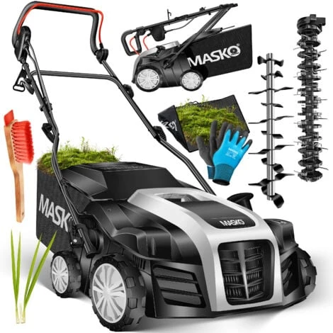 MASKO® - Scarificateur électrique 2 en 1 Aérateur De Gazon 1 800 watts Largeur De Travail 40 cm Bac De Ramassage 55 L Incluant Rouleau De Ventilation Aérateur Démousseur, Profondeur De Travail Réglabl 3 MASKO® - Scarificateur électrique 2 en 1 Aérateur De Gazon 1 800 watts Largeur De Travail 40 cm Bac De Ramassage 55 L Incluant Rouleau De Ventilation Aérateur Démousseur, Profondeur De Travail Réglabl