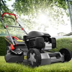 Tondeuse Thermique Tractée 167CC Avec Moteur Honda, Mulching Et éjection Latérale - Gardeo Pro -Flore Riche Soldes Magasin 52963792 5