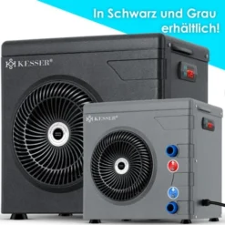 KESSER® Pompe à Chaleur Pour Piscine Piscines Jusqu'à 20 000 L D'eau, Chauffage De Piscine Puissance De Chauffage 3,9 KW, 220 V Tension De Fonctionnement Arrivée D'eau Ø 32/38 Mm Capteur De Débit Intégré Commande Numérique, Le Noir, 3.9 KW (de)
