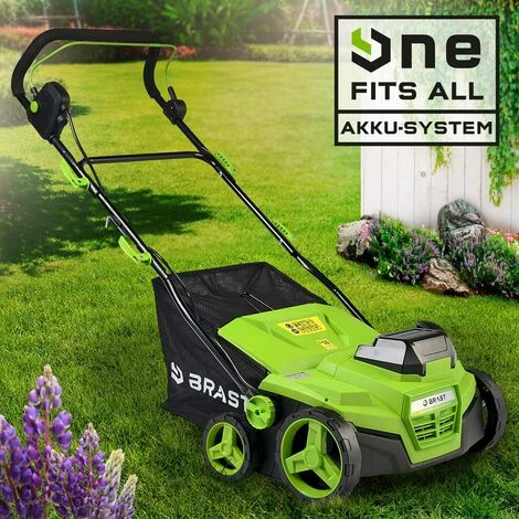 BRAST Scarificateur Batterie 40V 38cm, 2en1 3000tr/min 16 Lames De Scarification, 24 D‘aiguilles D'aération Env. 300m², Bac 50l, Livrée Avec 2 Batteries (2x20V) Et 2 Chargeurs 3 BRAST Scarificateur Batterie 40V 38cm, 2en1 3000tr/min 16 Lames De Scarification, 24 D‘aiguilles D'aération Env. 300m², Bac 50l, Livrée Avec 2 Batteries (2x20V) Et 2 Chargeurs