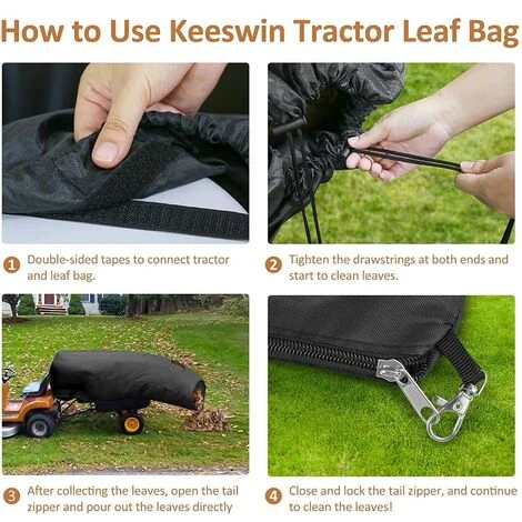 Attrape Feuilles, Sac De Rangement De Feuilles De Tracteur à Gazon, Sac De Feuilles De Tondeuse à Gazon Pour Collection De Feuilles Tombées Dans Le Jardin-Macaron 5 Attrape Feuilles, Sac De Rangement De Feuilles De Tracteur à Gazon, Sac De Feuilles De Tondeuse à Gazon Pour Collection De Feuilles Tombées Dans Le Jardin-Macaron – Image 3