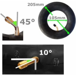 Chambre à Air 8 1/2x2 8.5x2 (ETRTO 50-120) 225x55 Valve Coudée 45° Schrader Universelle -Flore Riche Soldes Magasin 56059133 3