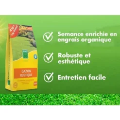 BHS GRUP4 Gazon Rustique + Engrais Promo 5 Kg 200m² Semences Enrichies En Engrais Organique Pour Une Implantation Rapide -Flore Riche Soldes Magasin 56397434 4