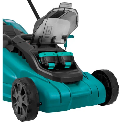Tondeuse à Gazon 40V – Largeur De Coupe 38 Cm – Réglage Central De La Hauteur – 2 Batteries 4.0Ah Et Un Chargeur Rapide Double 4 Tondeuse à Gazon 40V – Largeur De Coupe 38 Cm – Réglage Central De La Hauteur – 2 Batteries 4.0Ah Et Un Chargeur Rapide Double – Image 2