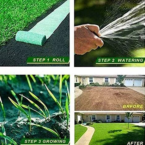 Déstockage Rouleau De Tapis De Semences De Gazon, Tapis De Culture D'herbe Biodégradable 10FT, Tapis De Semences De Gazon Engrais Jardin Pique-nique Jardinage Tapis De Plantation De Pelouse 20 × 300c 5 Déstockage Rouleau De Tapis De Semences De Gazon, Tapis De Culture D'herbe Biodégradable 10FT, Tapis De Semences De Gazon Engrais Jardin Pique-nique Jardinage Tapis De Plantation De Pelouse 20 × 300c – Image 3