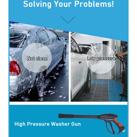 Pistolet De Lavage De Voiture à Haute Pression Ensemble Pistolet à Eau Portable Multifonctionnel Noir Pour Lavage De Voiture/sol/cour/arrosage Fleurs/bain Pour Animaux De Compagnie,Pistolet à Eau + Tige D'extension + Buse 5 Couleurs + Tube De 9 Mètres 4 Pistolet De Lavage De Voiture à Haute Pression Ensemble Pistolet à Eau Portable Multifonctionnel Noir Pour Lavage De Voiture/sol/cour/arrosage Fleurs/bain Pour Animaux De Compagnie,Pistolet à Eau + Tige D'extension + Buse 5 Couleurs + Tube De 9 Mètres – Image 2