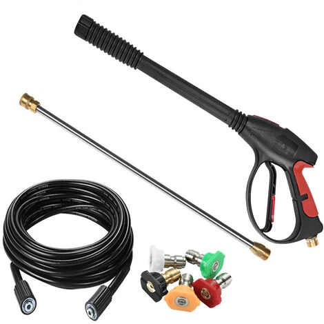 Pistolet De Lavage De Voiture à Haute Pression Ensemble Pistolet à Eau Portable Multifonctionnel Noir Pour Lavage De Voiture/sol/cour/arrosage Fleurs/bain Pour Animaux De Compagnie,Pistolet à Eau + Tige D'extension + Buse 5 Couleurs + Tube De 8 Mètres 3 Pistolet De Lavage De Voiture à Haute Pression Ensemble Pistolet à Eau Portable Multifonctionnel Noir Pour Lavage De Voiture/sol/cour/arrosage Fleurs/bain Pour Animaux De Compagnie,Pistolet à Eau + Tige D'extension + Buse 5 Couleurs + Tube De 8 Mètres