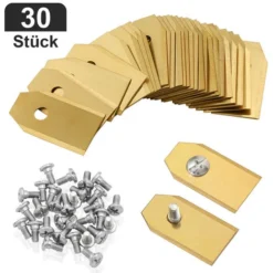 EINFEBEN 30 Lames De Couteau Titan Automower Couteau De Rechange Avec 30 Vis Set Gardena