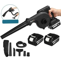 1500W Souffleur De Feuilles Sans Fil Aspirateur Souffleur Avec 2x Batterie 22900mah Et Chargeur