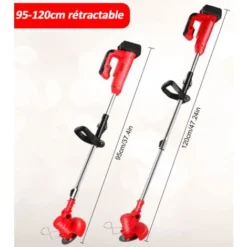 Coupe-Bordures Sans Fil 36V, Avec Tête Pivotante, Tube Télescopique Et 2 Poignées, Livré Avec 2 Batteries 4.0 Ah, 3 Types De Lames -Flore Riche Soldes Magasin 65747083 3