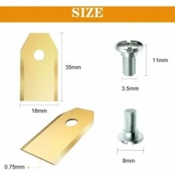 30 X Lames De Rechange En Titane Pour Tous Les Tondeuses De Jardin Automower Husqvarna/Gardena/Yard Force/Automower, Robuste (3.1 G / 0.75 Mm) Avec Vis - Or -Flore Riche Soldes Magasin 67064463 3