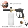 YIDOMDE Pistolet à Mousse Pour Laveuse De Neige à Haute Pression Pistolet à Mousse Avec Connecteur Fileté M22 Pistolet De Lavage à Pression Et Bouteille De Mousse à Lance Réglable De 1L -Flore Riche Soldes Magasin 67459225 1