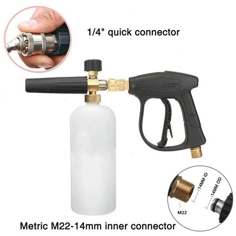 YIDOMDE Pistolet à Mousse Pour Laveuse De Neige à Haute Pression Pistolet à Mousse Avec Connecteur Fileté M22 Pistolet De Lavage à Pression Et Bouteille De Mousse à Lance Réglable De 1L 3 YIDOMDE Pistolet à Mousse Pour Laveuse De Neige à Haute Pression Pistolet à Mousse Avec Connecteur Fileté M22 Pistolet De Lavage à Pression Et Bouteille De Mousse à Lance Réglable De 1L