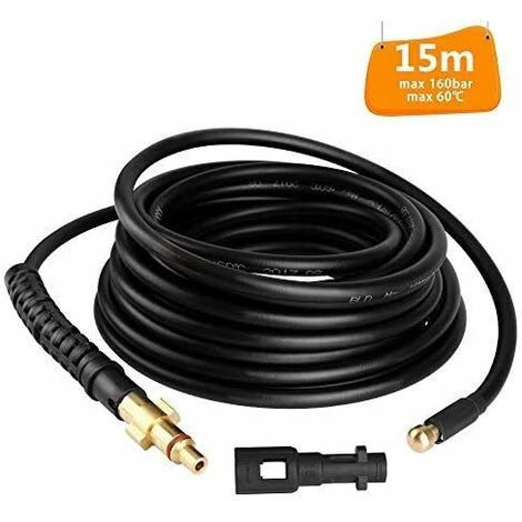 Déstockage Tuyau De Nettoyage Haute Pression 15M, 160 BAR 2300 PSI Tuyau De Vidange, Comprend Un Adaptateur Pour Karcher K1-K7, Idéal Pour Les Bouchons De Vidange Et Le Nettoyage 4 Déstockage Tuyau De Nettoyage Haute Pression 15M, 160 BAR 2300 PSI Tuyau De Vidange, Comprend Un Adaptateur Pour Karcher K1-K7, Idéal Pour Les Bouchons De Vidange Et Le Nettoyage – Image 2